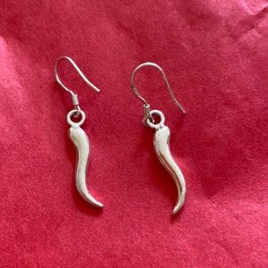 925 STERLING SILVER CHILI PEPPER HOT DANGLE EARRINGS